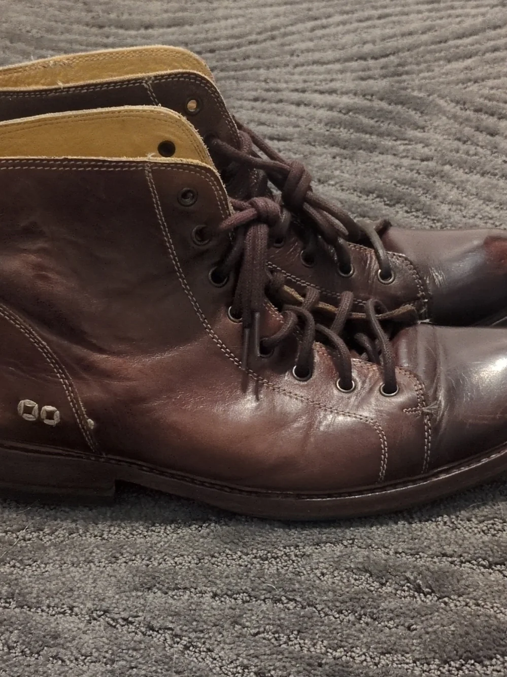 Bed Stu Dark Brown Leather Lace-Up Ankle Boots